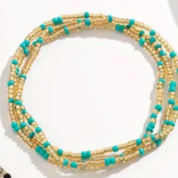 Belly Beads Bundle of 3 w/Elastic Waist Gold/Black/White/Blue Colors (NEW) - Picture 6 of 13